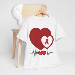 Unisex Tee Love Heart Initial Customizable T-Shirt