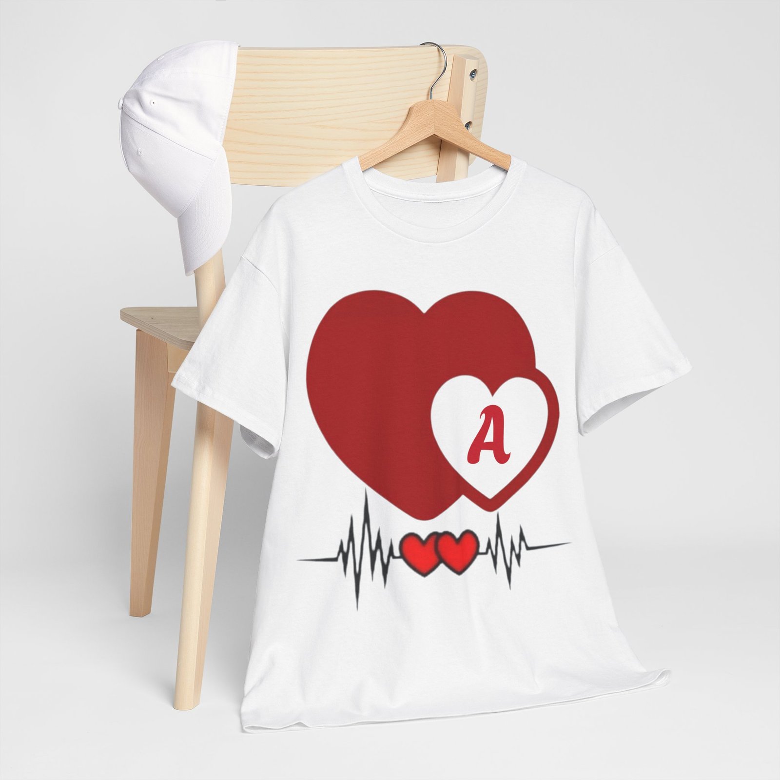 Unisex Tee Love Heart Initial Customizable T-Shirt