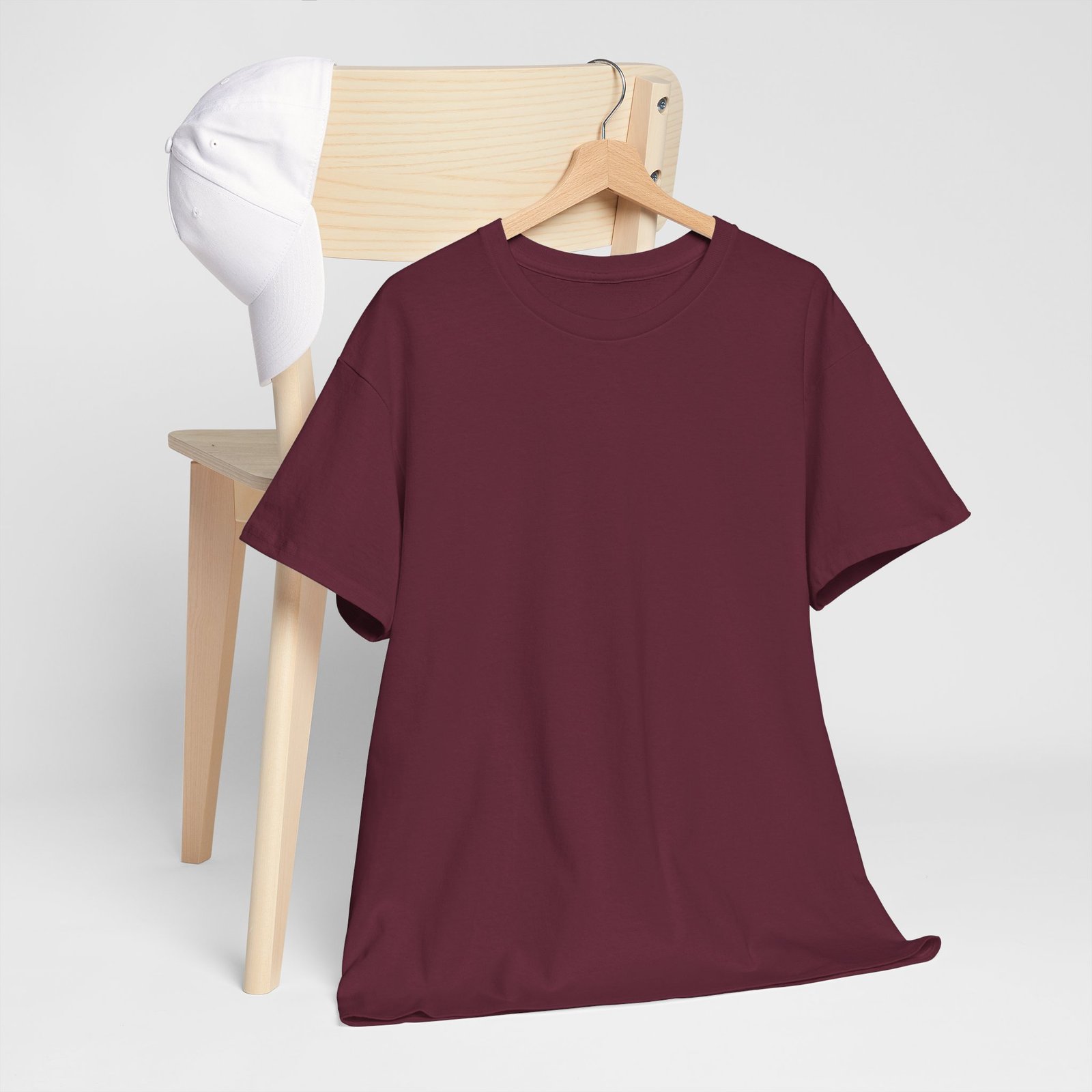 Maroon color Unisex Cotton Tee - Image 5