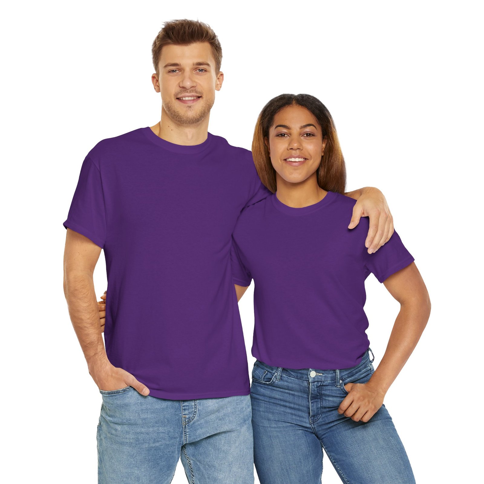 Purple color Unisex Heavy Cotton Tee - Image 9