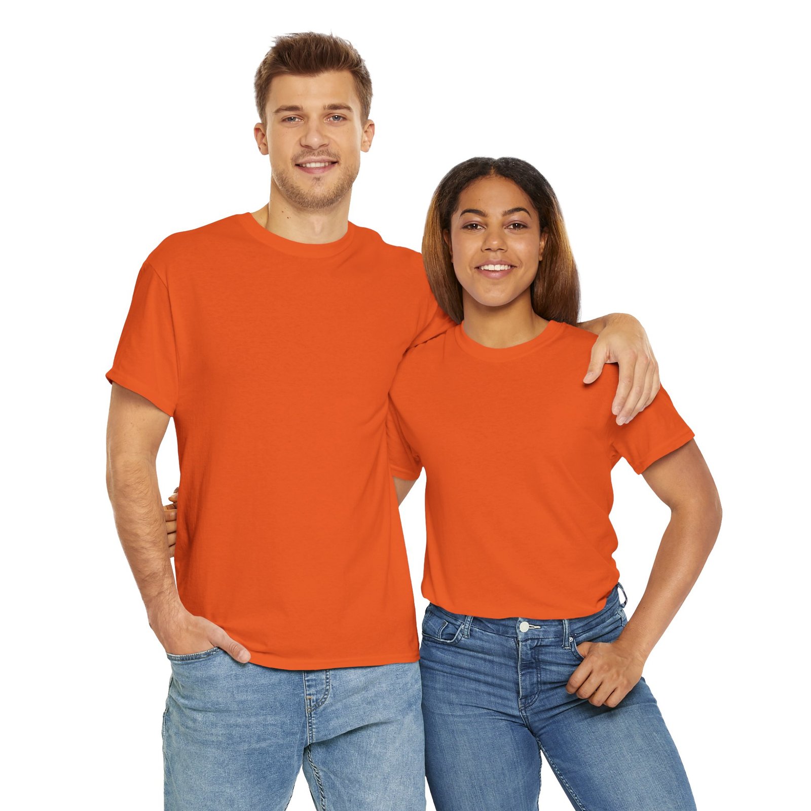 Orange color Unisex Heavy Cotton Tee - Image 9
